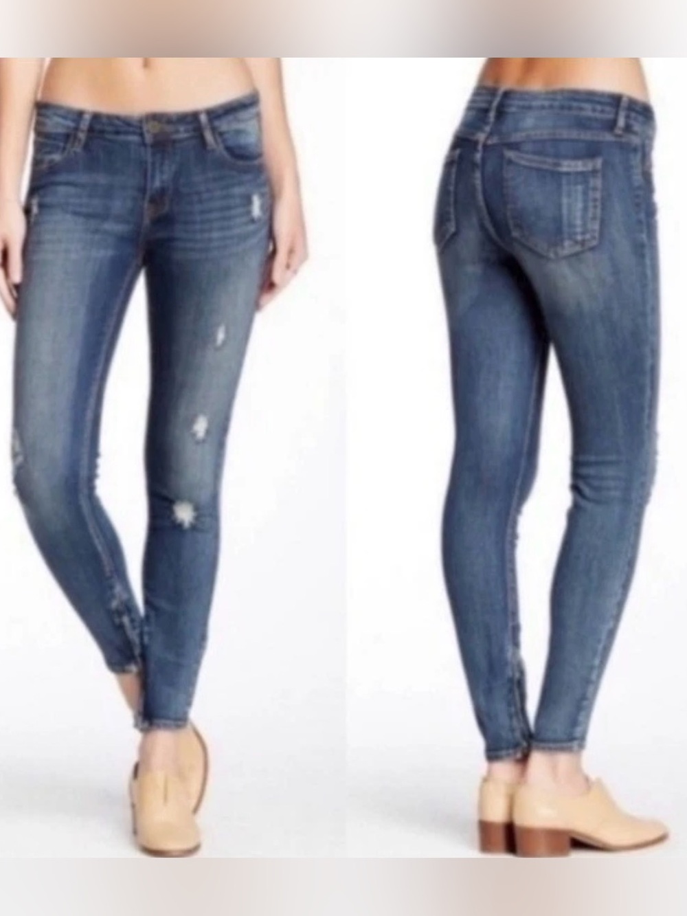 Pistola Destructed Ankle Zip Skinny Jeans